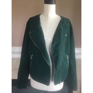 Faux Suede Moto Jacket